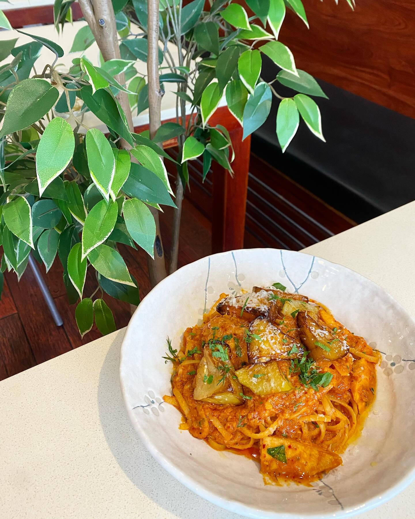Our chicken miso arrabbiata made by our fine dining experience chef. Try it today!( Vegetarian option available )